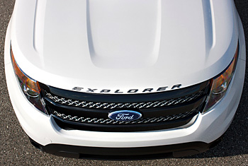 2014 Ford Explorer Sport White Hood