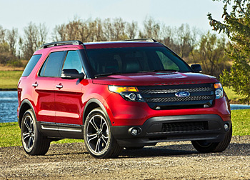 Red 2014 Ford Explorer Sport Black Wheels